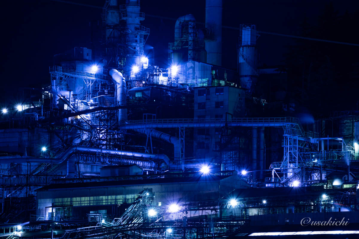 東邦亜鉛安中製錬所の工場夜景（群馬県安中市）