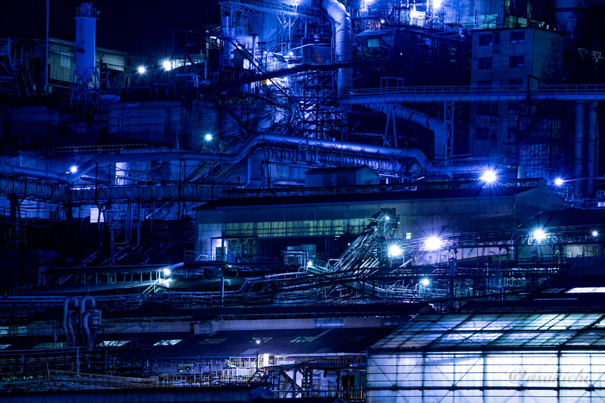 東邦亜鉛安中製錬所の工場夜景（群馬県安中市）