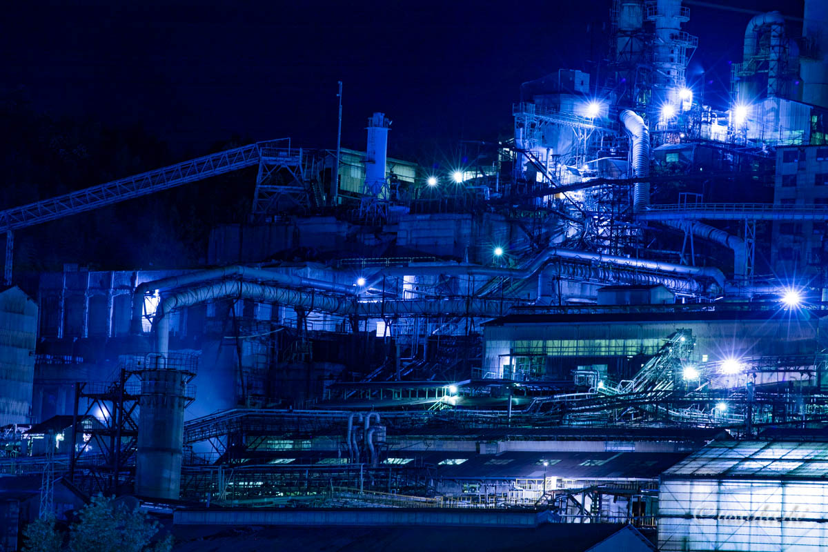 東邦亜鉛安中製錬所の工場夜景（群馬県安中市）